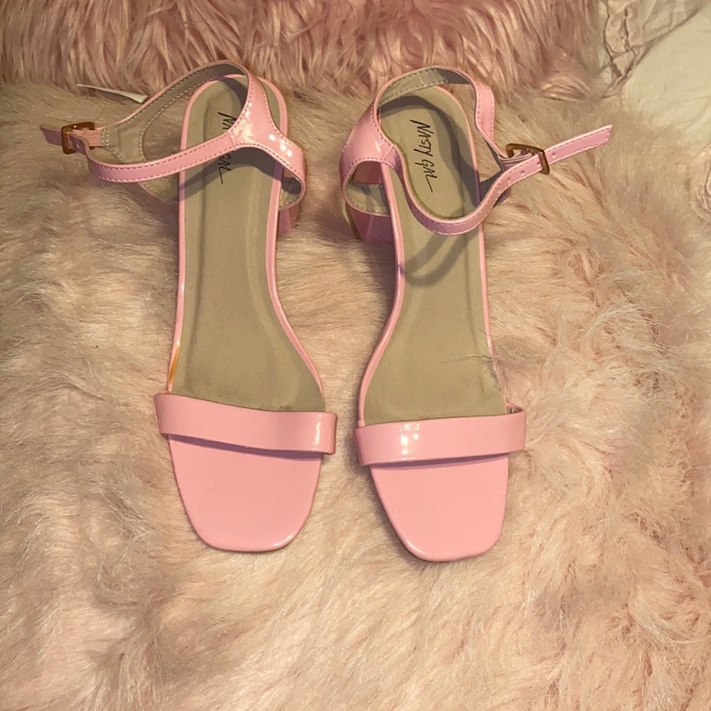 Nasty Gal Bubblegum Patent Faux Leather Pink Heeled Sandal, Size 8